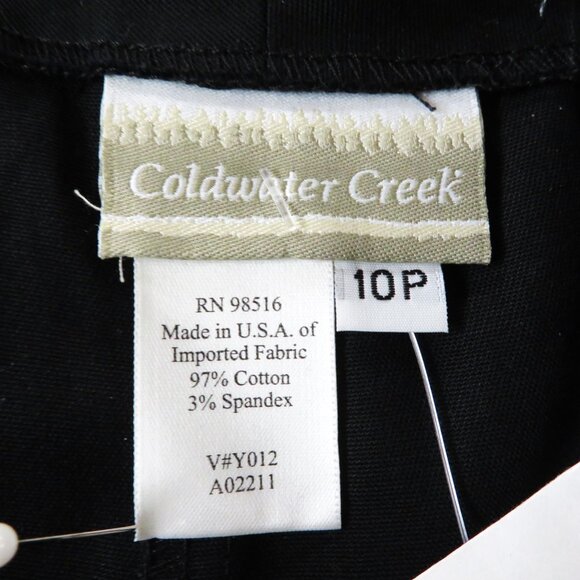 New! Coldwater Creek 10P Stretch Twill Crop Black Solid - Picture 4 of 5
